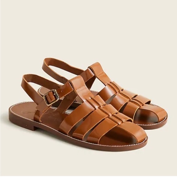J. Crew Shoes - NWB J Crew Fisherman Sandals Shiny Spazzalato Leather